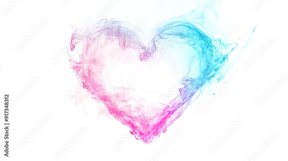 Radiant Aqua and Pink Heart Poster: Perfect for Brightening Sports Interiors with Its Unique Transparent Center Against a Crisp White Background Radiant Aqua and Pink Heart Poster: Perfect for Brightening Sports Interiors with Its Unique Transparent Center Against a Crisp White Background