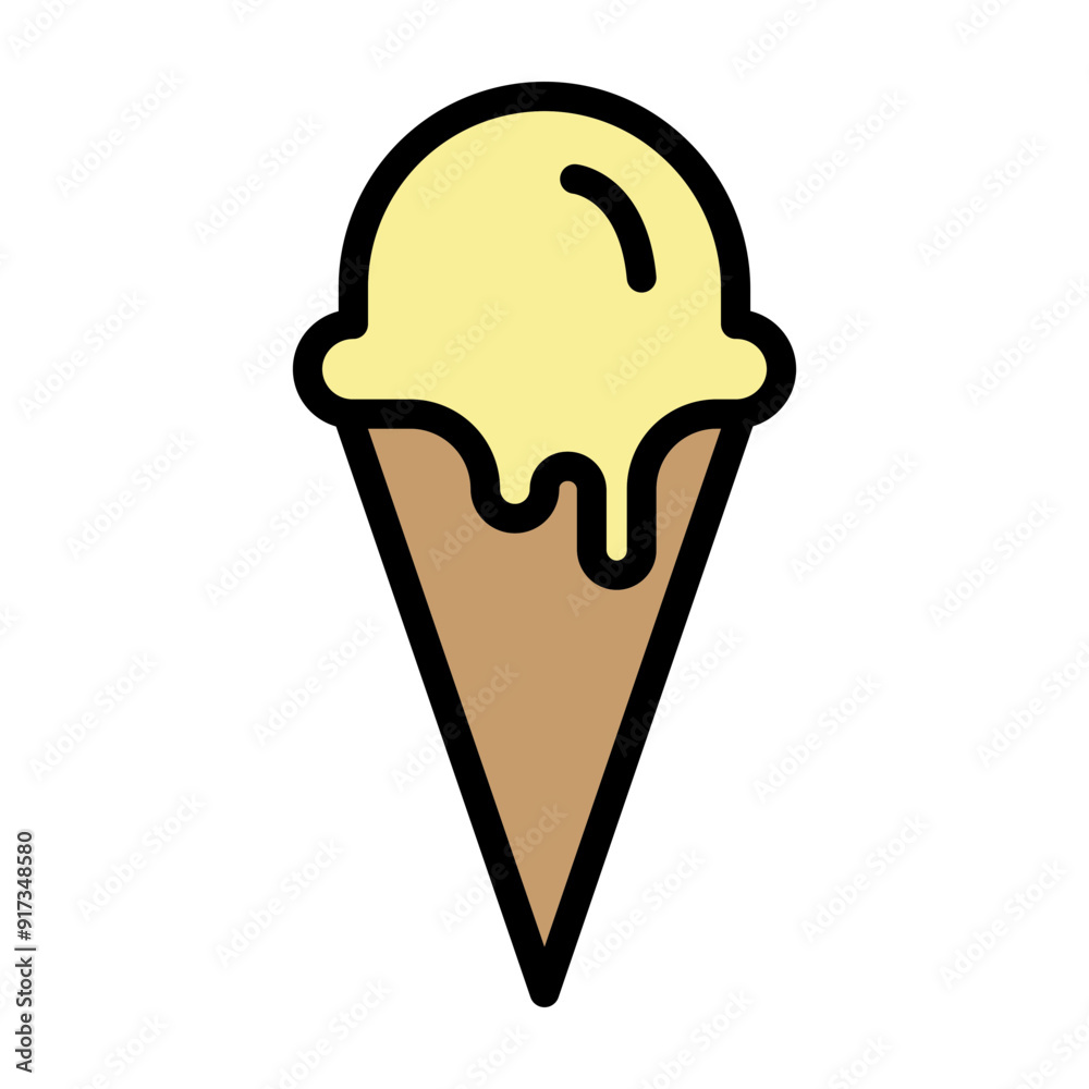 Ice Cream Cone Vector Filled Icon Design Ice Cream Cone Vector Filled Icon Design