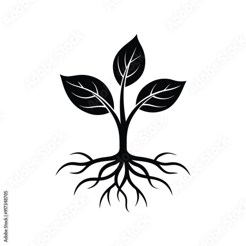 Green Plant Sprout Vector Illustration - Fresh Nature Icon for Eco Design