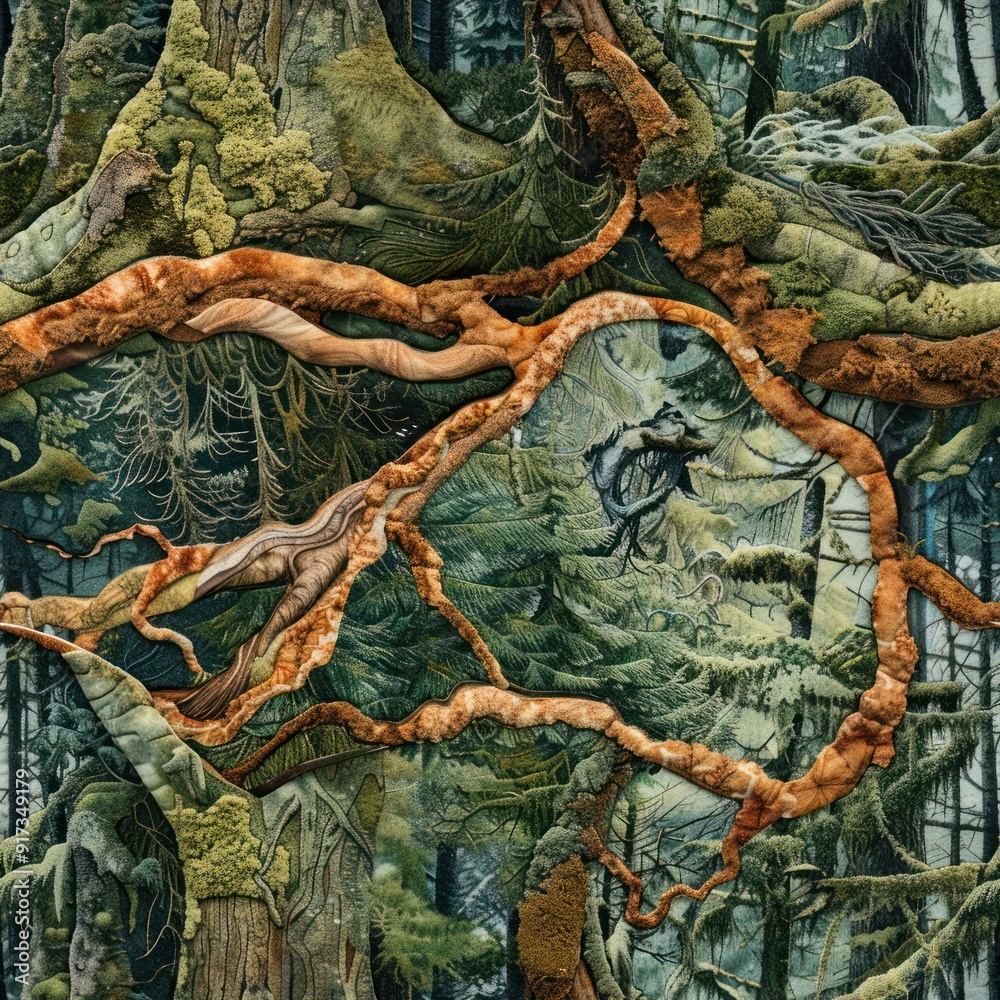 Obraz premium Abstract Forest Collage.