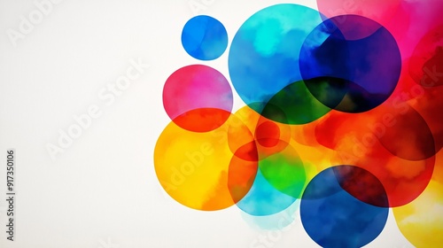 A colorful background with many different colored circles. The circles are all different sizes and colors