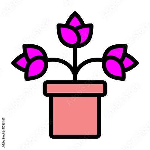 Cyclamen Vector Filled Icon Design