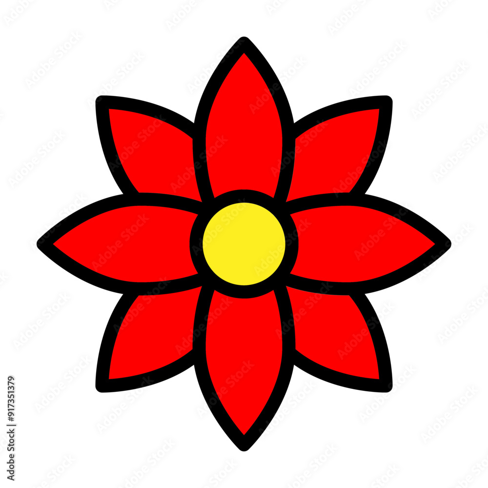 Poinsettia Vector Filled Icon Design Poinsettia Vector Filled Icon Design