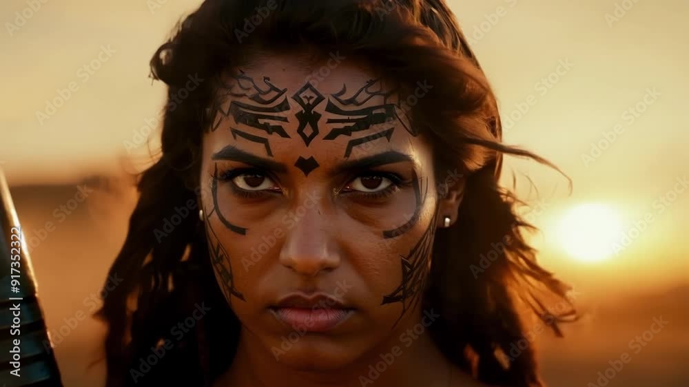 With her spear raised high the Amazon warriors focused glare shows she is a force to be reckoned with.