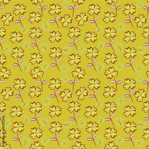 Abstract seamless allover floral chintz pattern design for Textile prints, wallpapers and other decorative projects