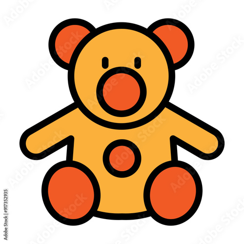 Teddy Bear Vector Filled Icon Design