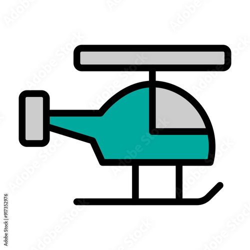 Toy Helicopter Vector Filled Icon Design