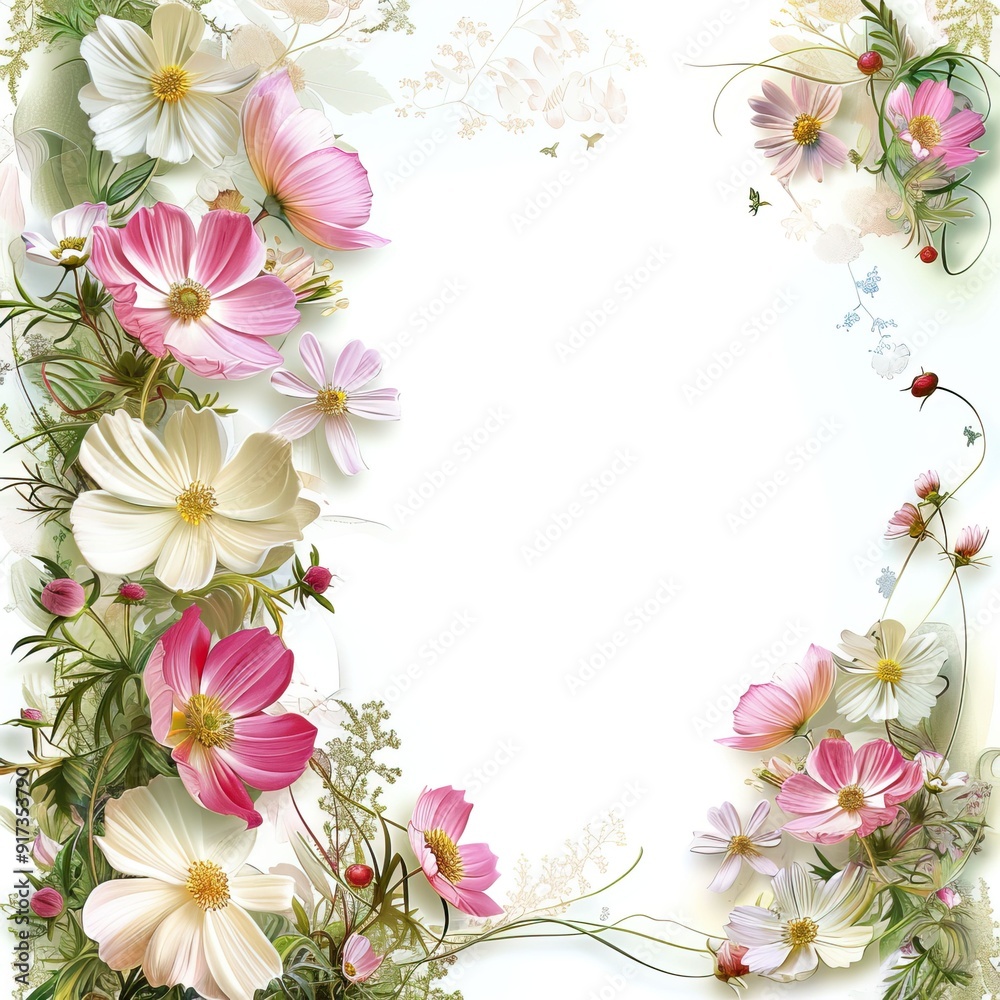 frame with flowers frame with flowers
