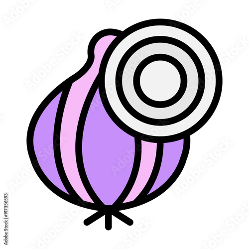 Onion Vector Filled Icon Design