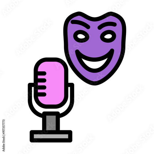 Comedy Show Vector Filled Icon Design