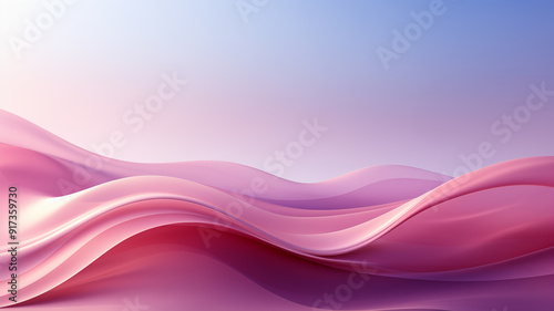 Dynamic flowing lines. Elegant presentation template in pink colors. Abstract curves background, gradient illustration. Pink dynamic wave over blue background