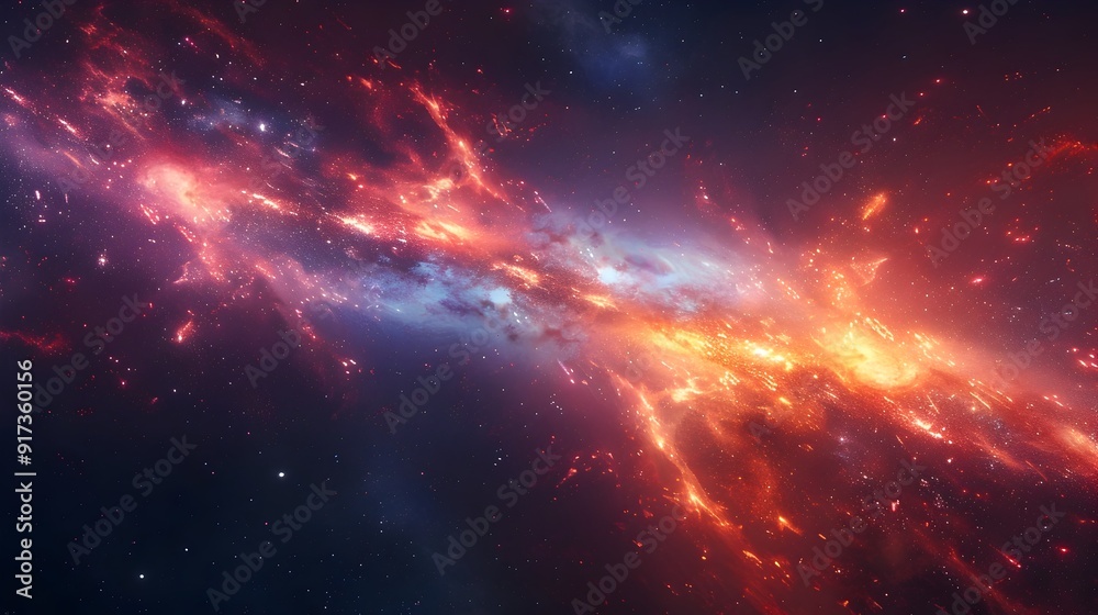 Captivating Cosmic Chaos Parallel Universe Concept Visualized in Fiery Celestial Splendor Captivating Cosmic Chaos Parallel Universe Concept Visualized in Fiery Celestial Splendor