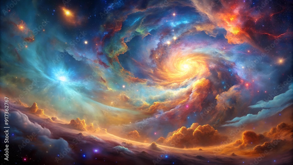 A Vibrant Nebulae Dance Across the Canvas of Space generative AI A Vibrant Nebulae Dance Across the Canvas of Space generative AI