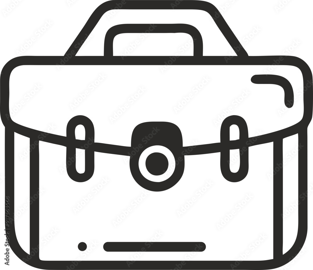 Vector line briefcase icon, black and white, business and work symbol Vector line briefcase icon, black and white, business and work symbol