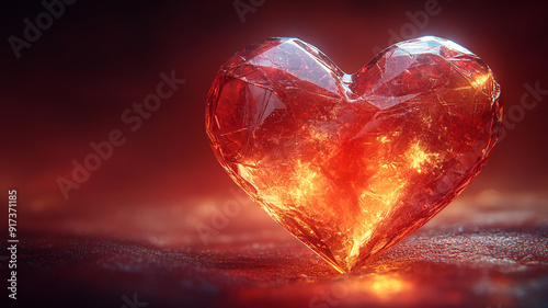 Valentine's day. Two hearts. Jewelry in the shape of a heart. Ruby hearts.