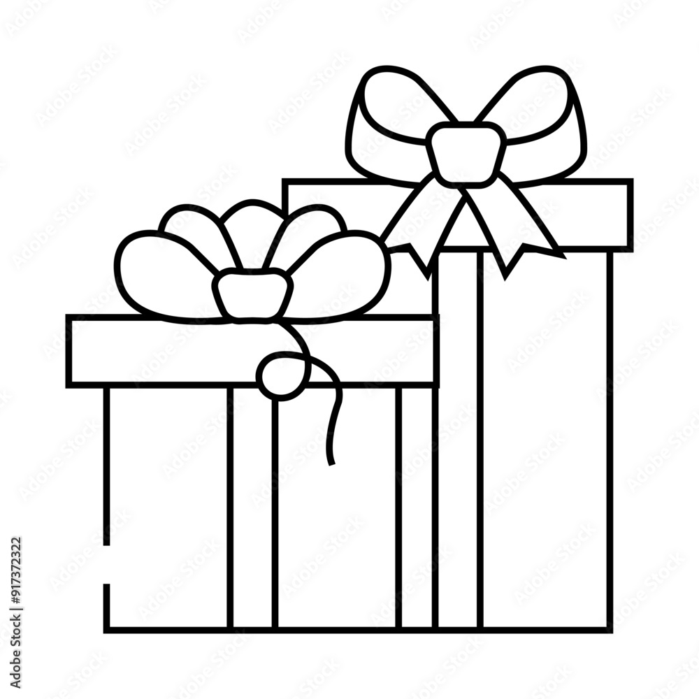 christmas gift boxes line icon vector. christmas gift boxes sign. isolated contour symbol black illustration christmas gift boxes line icon vector. christmas gift boxes sign. isolated contour symbol black illustration