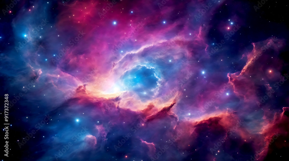 Naklejka premium Colourful space galaxy, Starry night cosmos. Beautiful background wallpaper