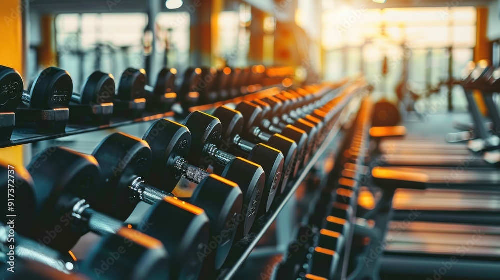 Obraz premium Dumbbells in a Gym