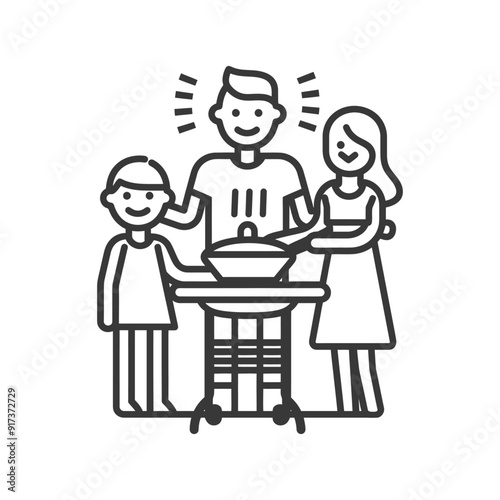 Family Enjoying a Barbecue Together