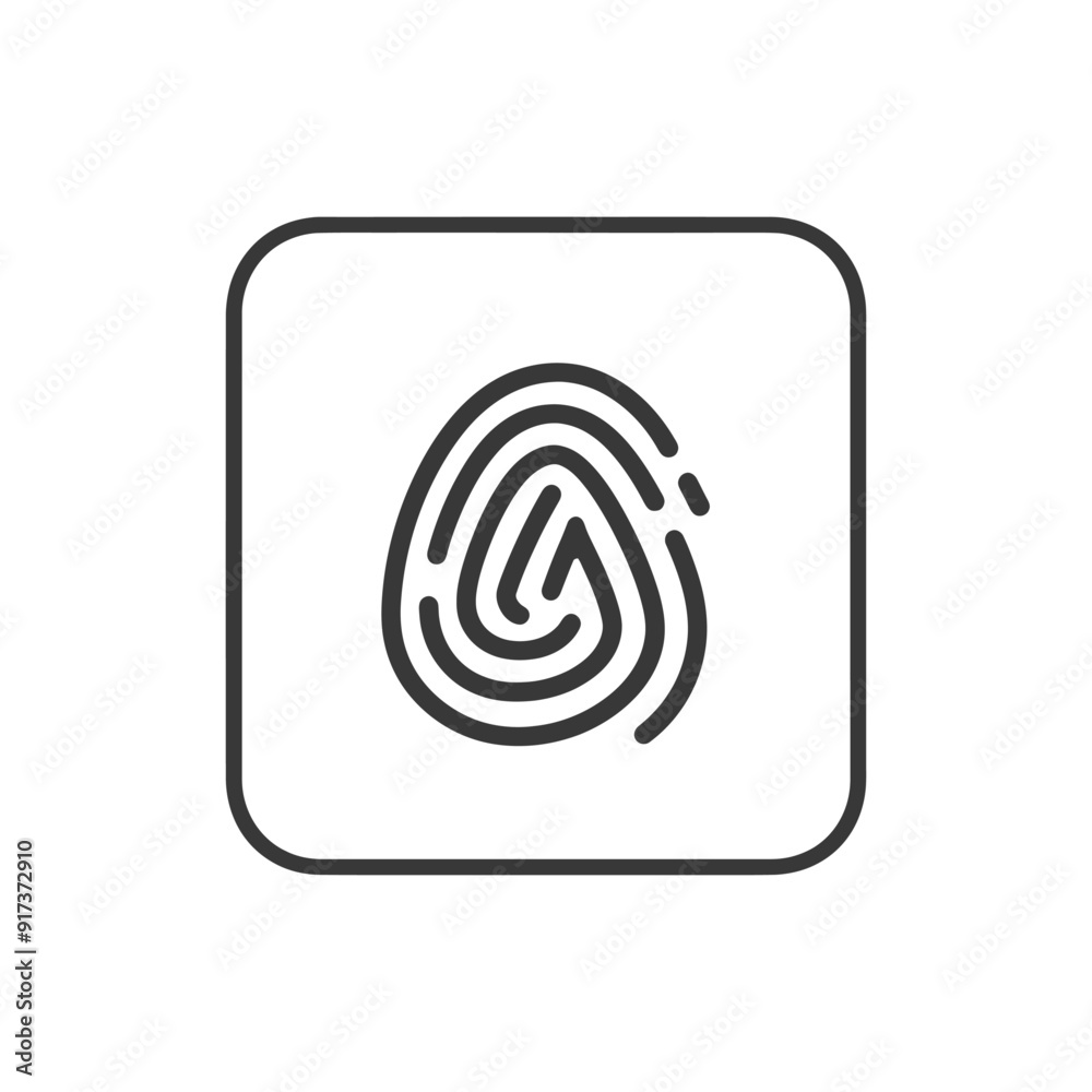 Fingerprint Icon in a Square Frame Fingerprint Icon in a Square Frame