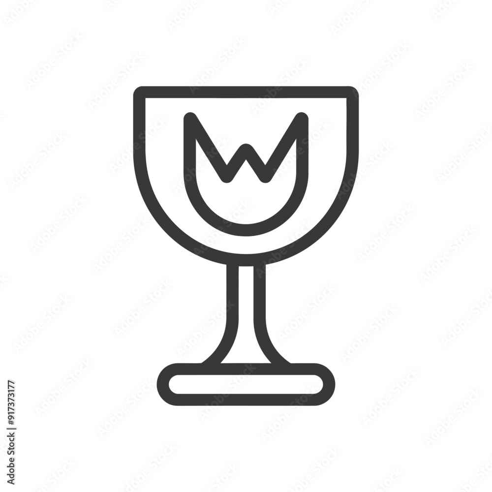 Fragile Symbol with a Wine Glass Shape and a W Inside