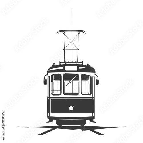 Front View of a Vintage Trolley or Tram