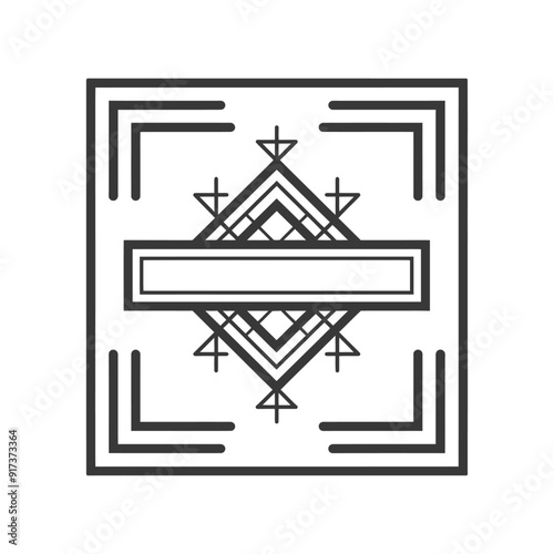 Geometric Design with a Central Diamond and a Horizontal Bar
