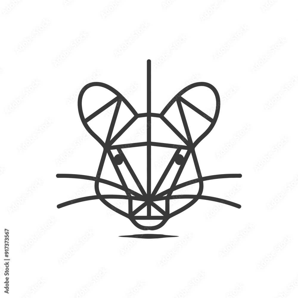 Geometric Line Art Illustration of a Mouses Face Geometric Line Art Illustration of a Mouses Face