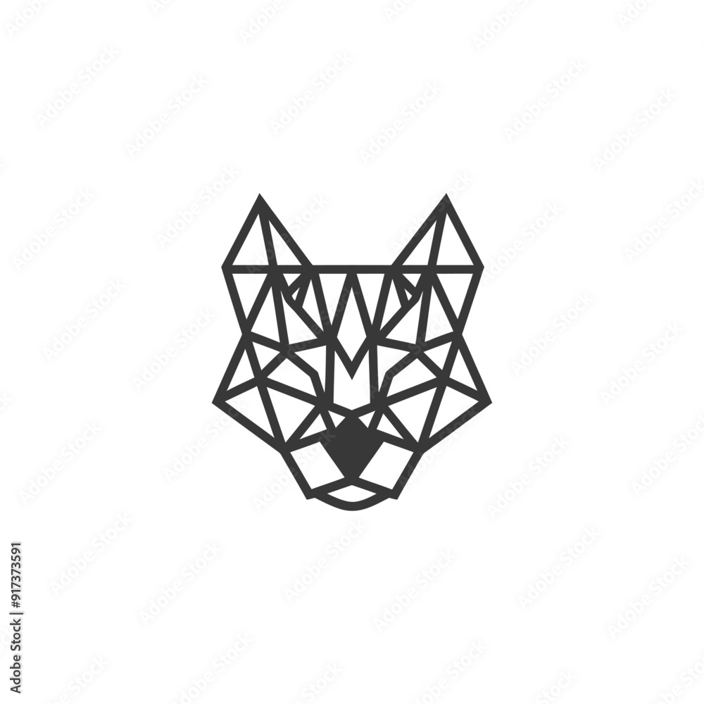 Geometric Line Art Illustration of a Wolfs Head Geometric Line Art Illustration of a Wolfs Head