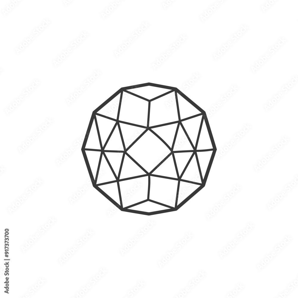 Geometric Outline of a Diamond Shape Geometric Outline of a Diamond Shape