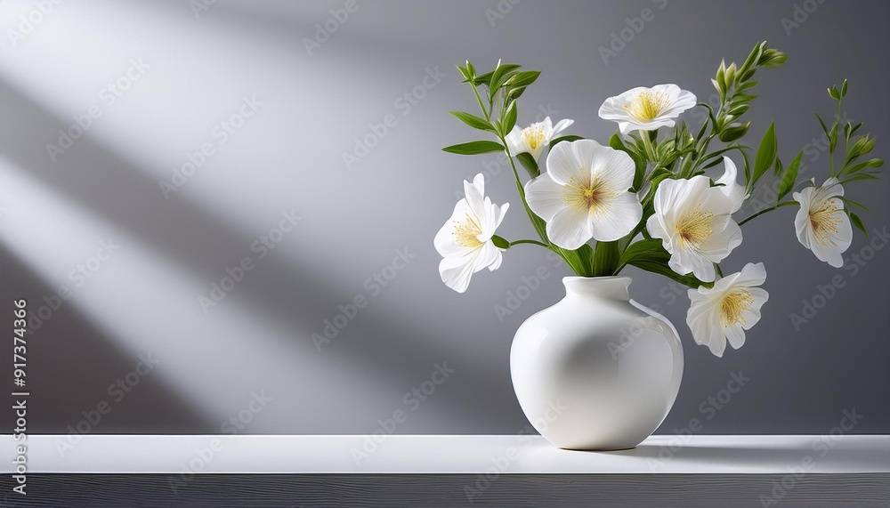 A white vase with some flowers in it A white vase with some flowers in it