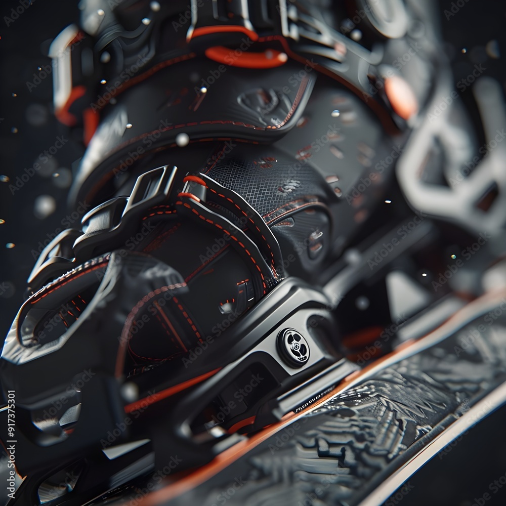 Fototapeta premium A close-up shot of a high-performance ski boot, emphasizing the sleek design and rugged build.