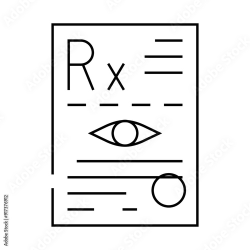 recipe ophthalmology line icon vector. recipe ophthalmology sign. isolated contour symbol black illustration