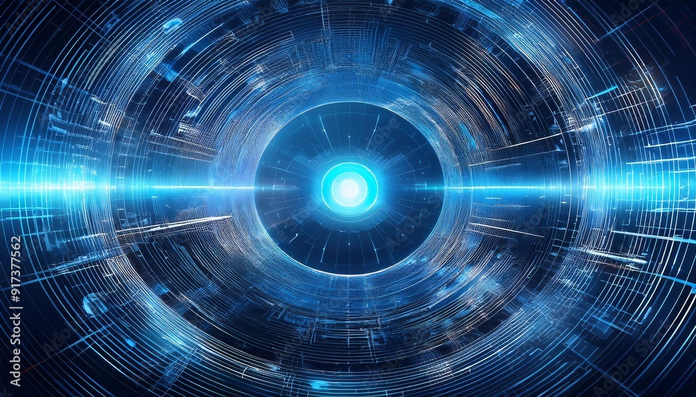 This photo displays a futuristic blue background with a prominent circular design at the center, creating an intriguing visual effect. This photo displays a futuristic blue background with a prominent circular design at the center, creating an intriguing visual effect.