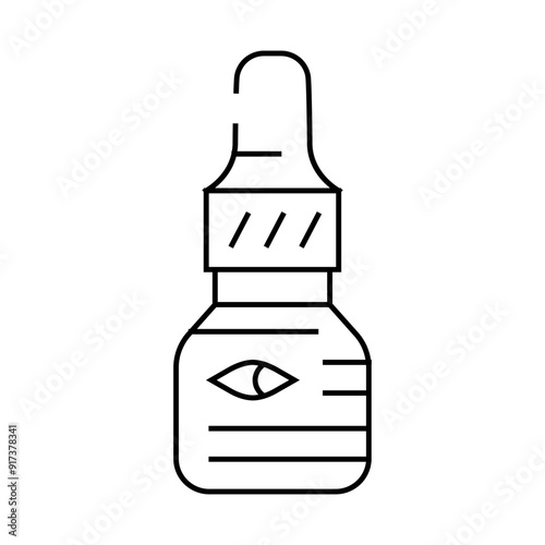 eye drops ophthalmology line icon vector. eye drops ophthalmology sign. isolated contour symbol black illustration