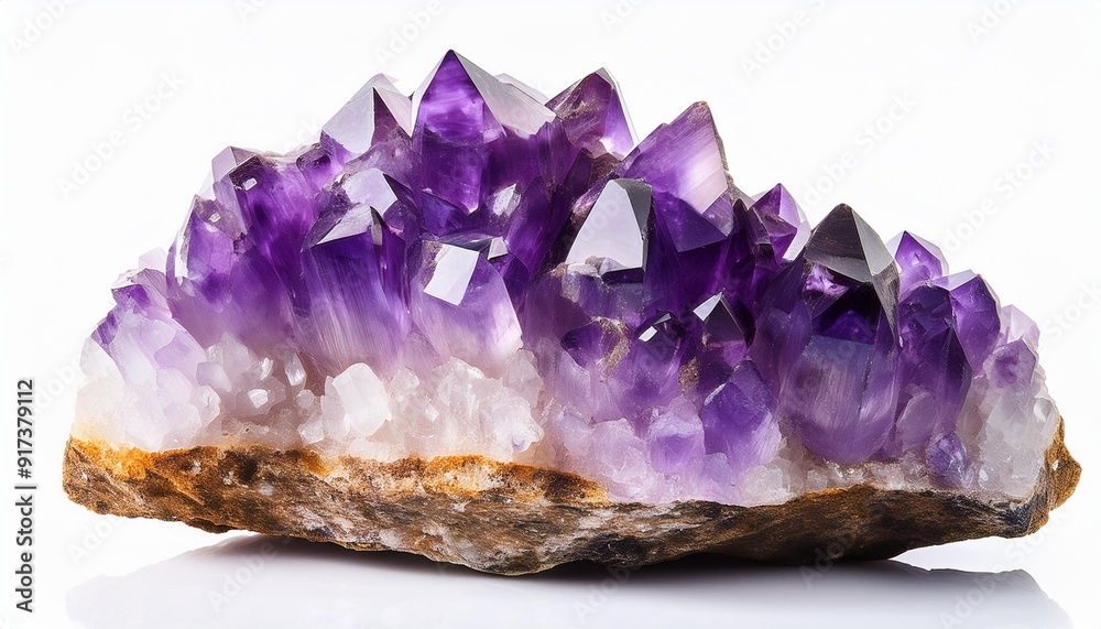 Fototapeta premium Natural amethyst isolated on a white background.