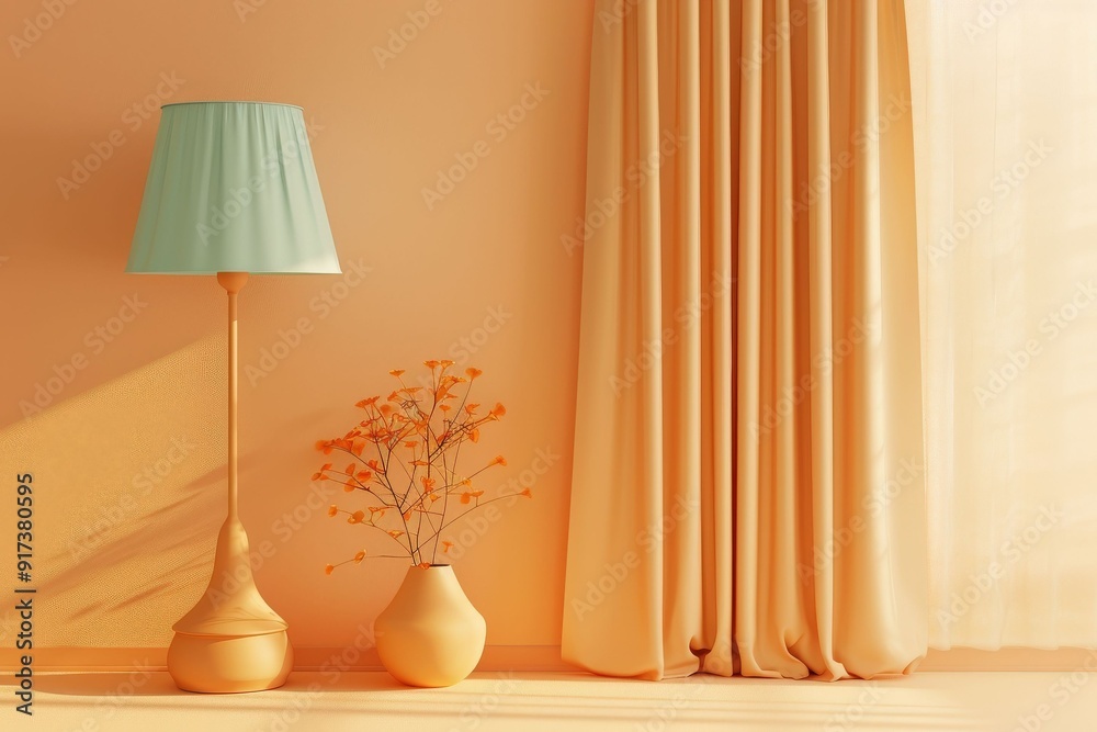 Sunny Yellow Arch Frame for Mockups on Clear Sky Blue - Bright and Uplifting. Beautiful simple AI generated image in 4K, unique.