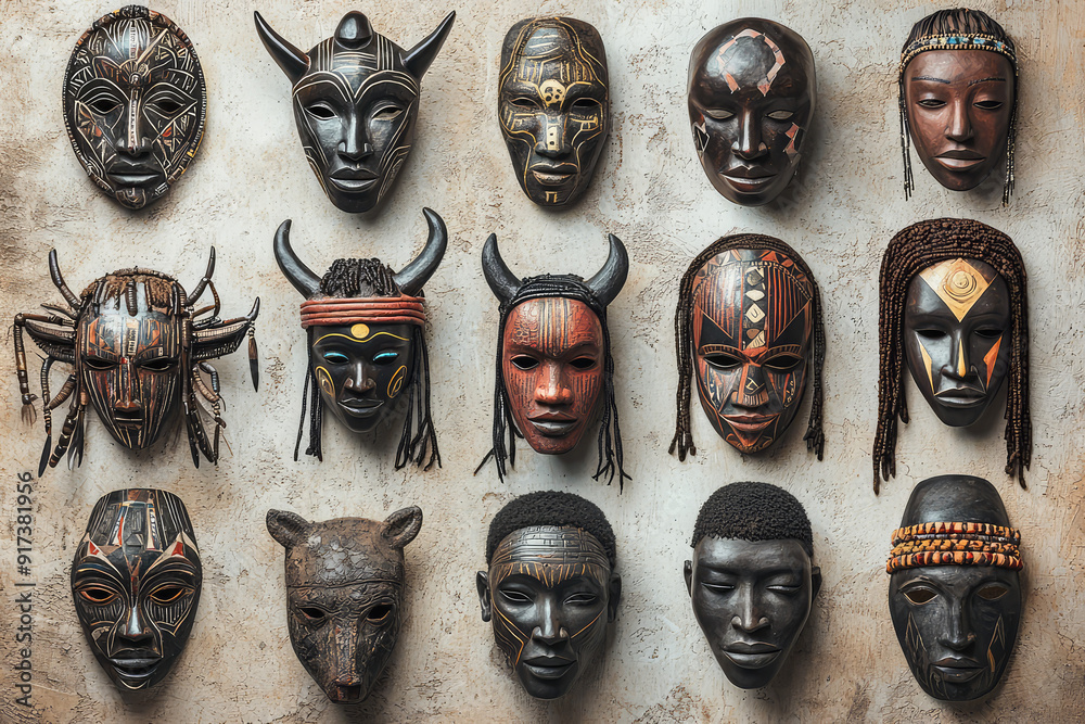 A Stunning Collection of Unique African Masks Showcasing the Rich Artistic and Cultural Heritage Across the Continent Captured in One Frame A Stunning Collection of Unique African Masks Showcasing the Rich Artistic and Cultural Heritage Across the Continent Captured in One Frame