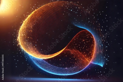 create an illustration of a light wave as a particle, generative ai