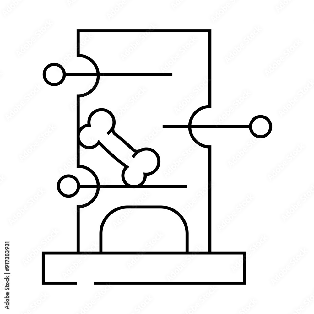 playful dog pet toy line icon vector. playful dog pet toy sign. isolated contour symbol black illustration