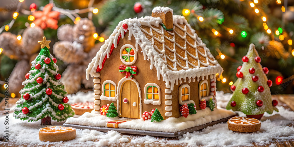 gingerbread house at Christmas day gingerbread house at Christmas day