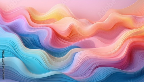 Serene abstract background with soft pastel waves, creating a calming and harmonious effect.