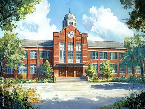 depiction of High School, capturing its role as a central location in the show. photo