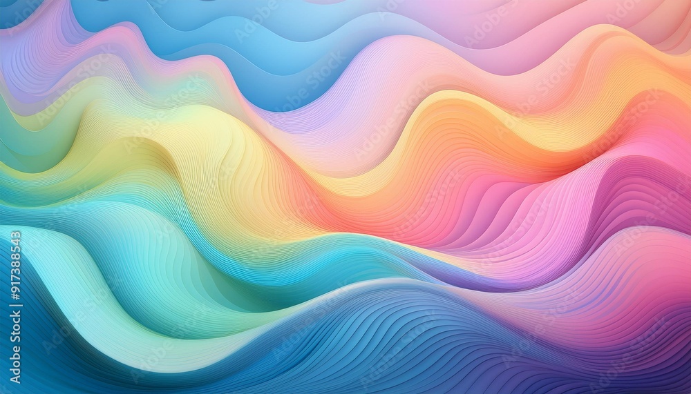 Serene abstract background with soft pastel waves, creating a calming and harmonious effect.