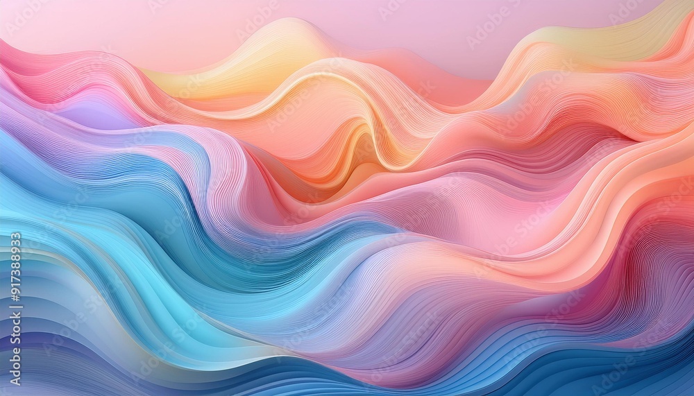 Serene abstract background with soft pastel waves, creating a calming and harmonious effect. Serene abstract background with soft pastel waves, creating a calming and harmonious effect.