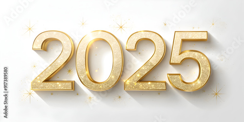 white and gold 2025 text