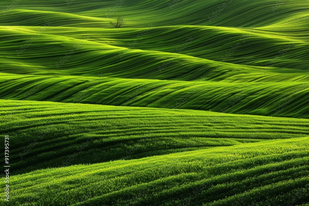 Fototapeta premium empty country road with field and rural landscape background on a sunny day -. Beautiful simple AI generated image in 4K, unique.