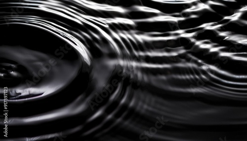 abstract black water ripple surface transparent clear water shadow on black background natural light effect on surface of defocus blurred calm water natural summer shining pattern texture backgroun photo