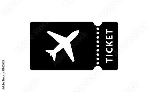 Plane ticket icon, illustration.