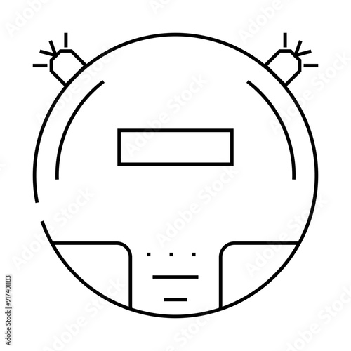 vacuum cleaner robot line icon vector. vacuum cleaner robot sign. isolated contour symbol black illustration photo